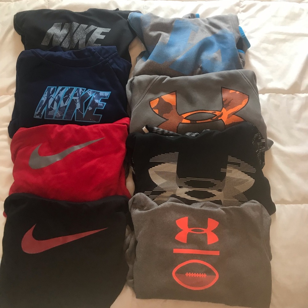 Under Armour and Nike Hoodies.
